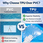 Extra Large Pool Liner Repair Patch, 2.79 x 4.1 Ft Self-Adhesive TPU Waterproof Patch Repair Kit for Above Ground Pools, Inflatable Pools, Pool Floats, Bounce Houses