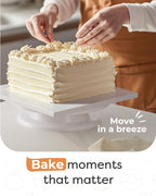 Kootek 14 Inch Square Cake Drums, 1/2 Inch Thick Sturdy Boards with Fully Wrapped Edges, Heavy Duty Corrugated Cardboard Base for Decorating Baking Supplies, Base para Pastel, 6 Pack