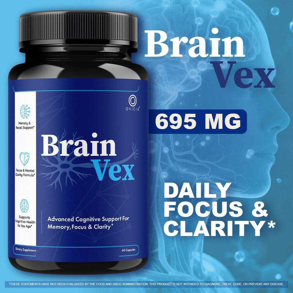 (2 Pack) Brain Vex Capsules - BrainVex Pills with All Natural Ingredients, Advanced BrainVex Capsules Overall Health and Wellness Vitamin Supplement Formula for Max Strength, 120 Capsules for 2 Months