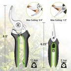WORKPRO 2-Pack Garden Pruning Shears, 8.5" Bypass & 6.25" Straight Shears