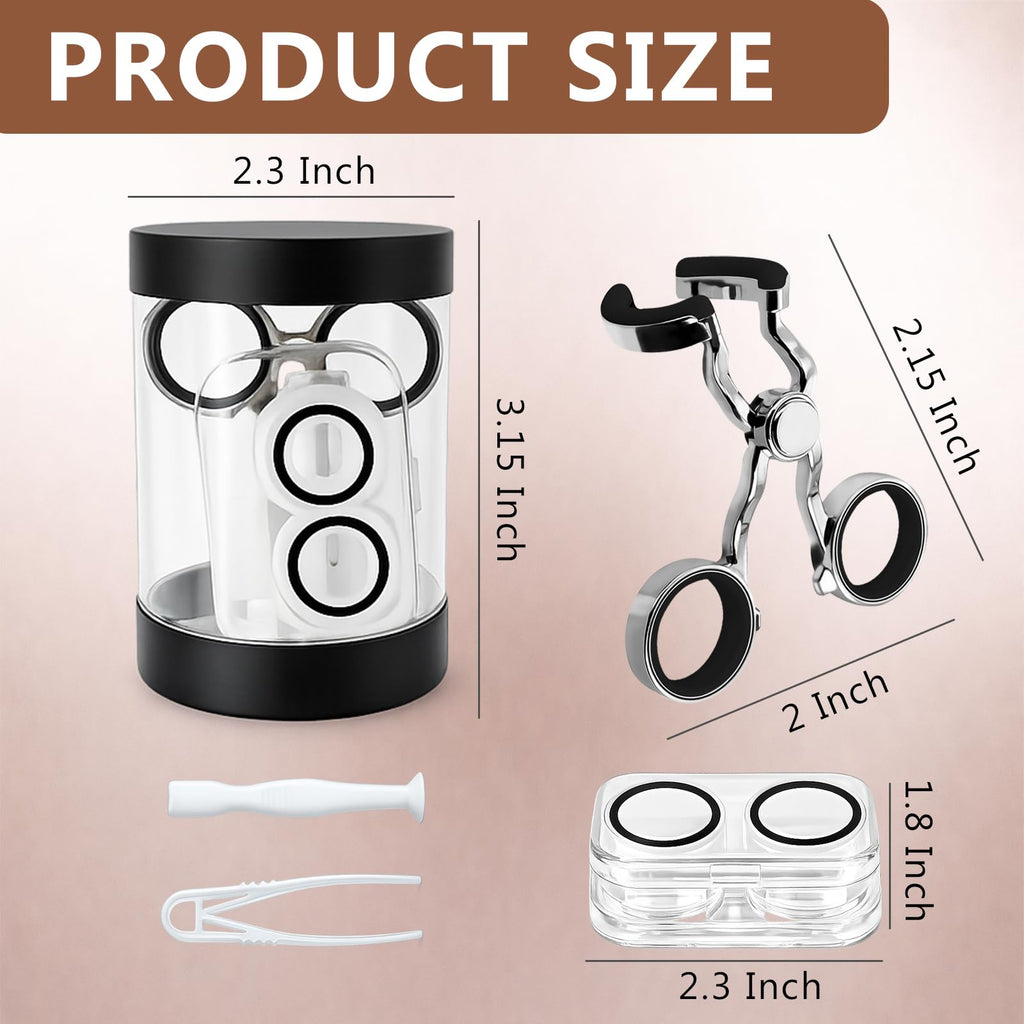 Contact Lens Applicator Tool - Essential Tools Set with Removal Tweezers, Scleral Lens Inserter, Lens Case, Contact Lens Eyelid Wearingtool