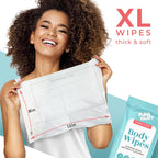 Wet Wipes Enhanced with Vitamin E and Aloe Vera | Face Wipes, Body Wipes for Adults Fragrance Free, Shower Wipe for Women & Men, Mini Travel Essentials (40 Individually Wrapped)