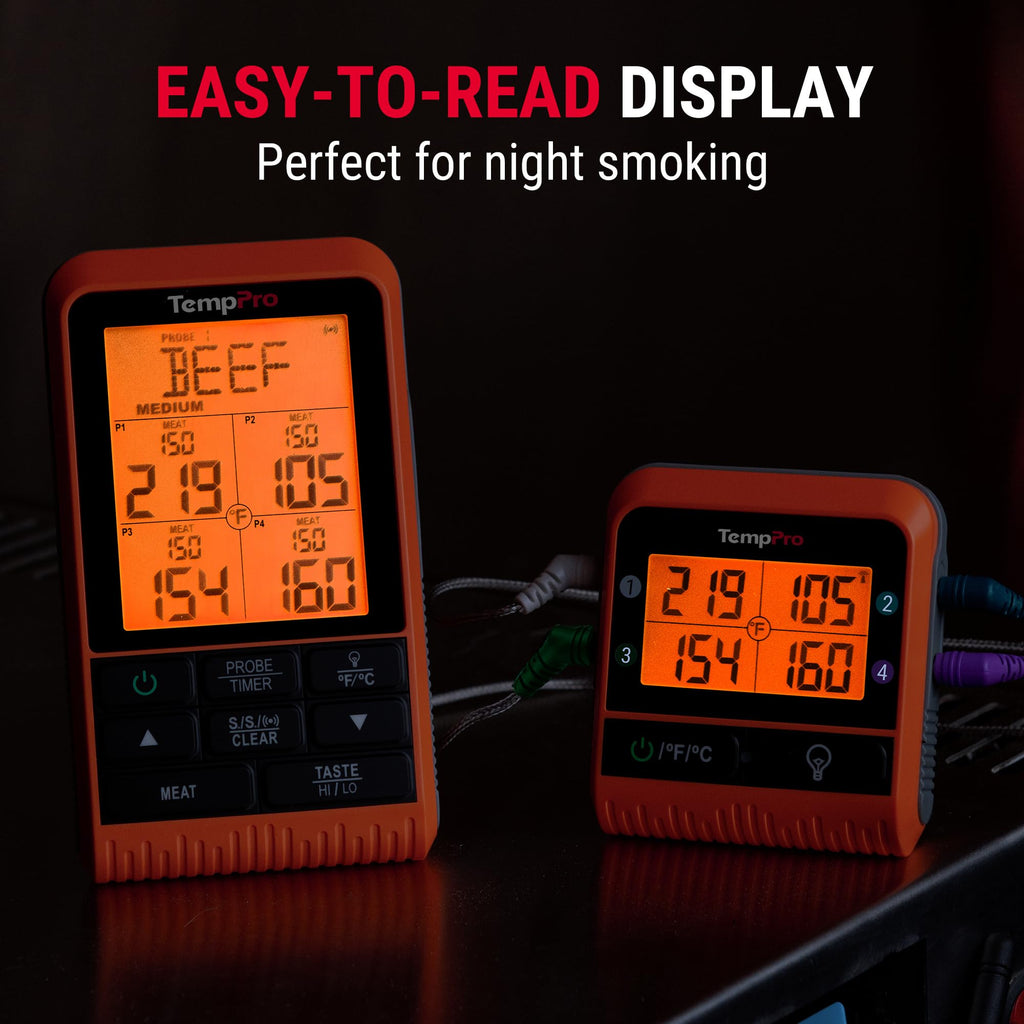 TempPro TempSync 1000FT Wireless Meat Thermometer for Grilling and Smoking