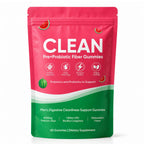 Clean Prebiotic Fiber Gummies for Men, Watermelon Flavor, Sugar-Free Pre+Probiotic Fiber Gummies, Supports Complete Clean, Digestive & Gut Health, Gluten Free, Gelatin Free, 60 Count
