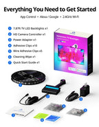 Ailofy Smart TV LED Backlight with Camera for 75-85 inch Screens, 16.4ft LED Strip Lights Sync to Screen& Music, Color Changing Lights for TV Compatible with Alexa & Google Assistant, App Control