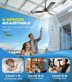 aetherlume 28 inch Plug-in Ceiling Fan Light with16.5ft long cord, Gazebo fan light Dimmable 3CCT LED,Reversible,Portable Hook Design for Bedroom Garage Tent Porch Kitchen patio