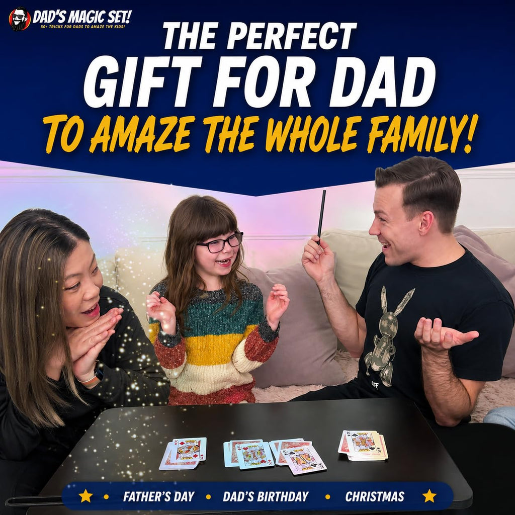 Dad’s Magic Set - 50 Awesome Magic Tricks for Dads to Amaze the Whole Family - Easy to Learn - Video Tutorials by a Pro Magician - Fun Gift for Dad or Grandpa for Father's Day, Birthdays, Christmas