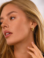 FindChic Star Huggie Earrings for Women, 14K Gold Plated Small Star Hoops