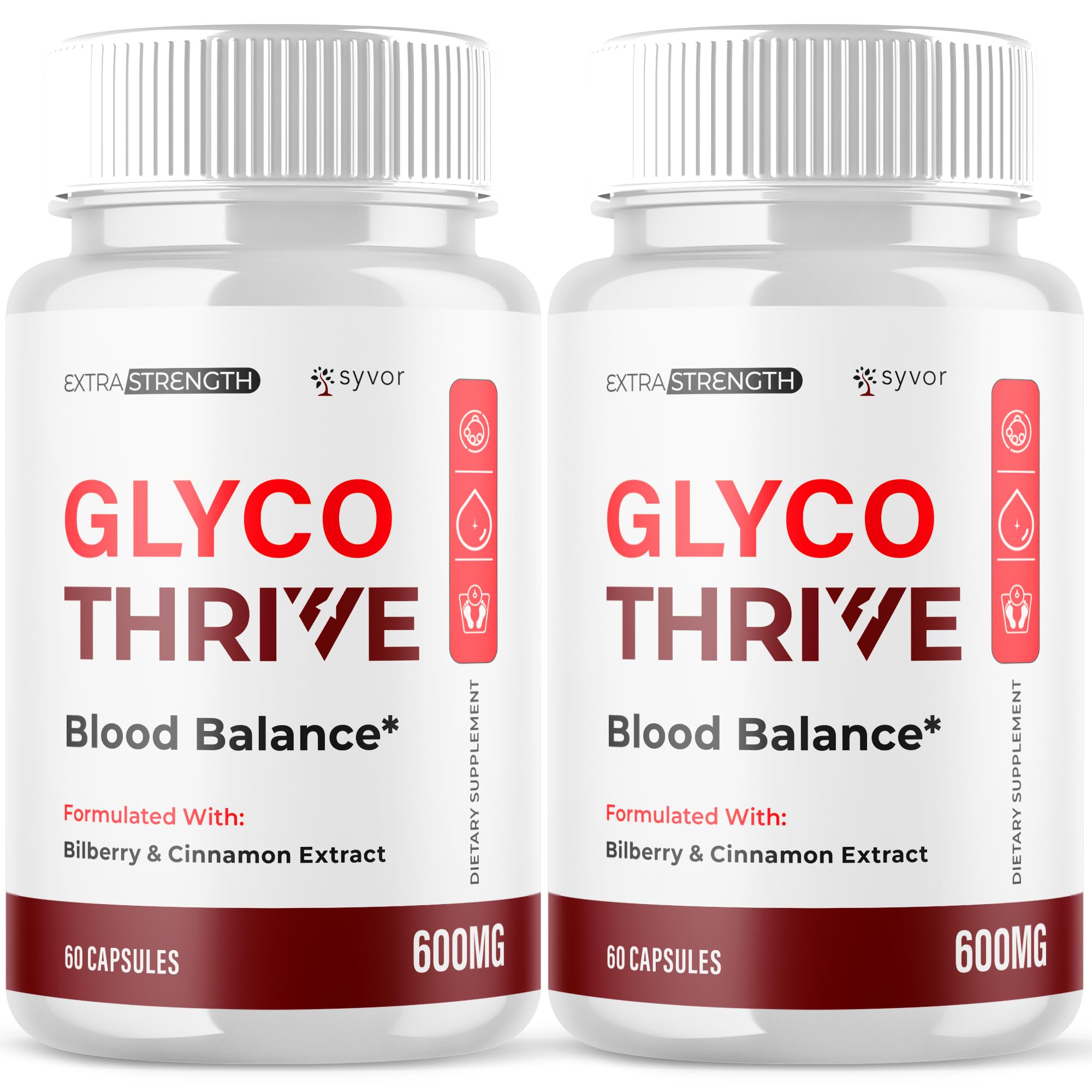 (2 Pack) Glyco Thrive Capsules, Official GlycoThrive Glycogen Support Pills with All Natural Ingredients, Advanced Formula Health Supplement with Max Strength Vitamins for Women & Men (120 Capsules)