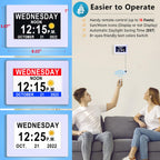 27 Alarms Digital Clock with Voice-Talking Time, Auto DST, 20 Custom Reminders, 10-Level Night Dimmer, Sleep Trainer, Day Date Week Calendar Clock for Seniors Dementia Alzheimers- 7 Inch with Remote