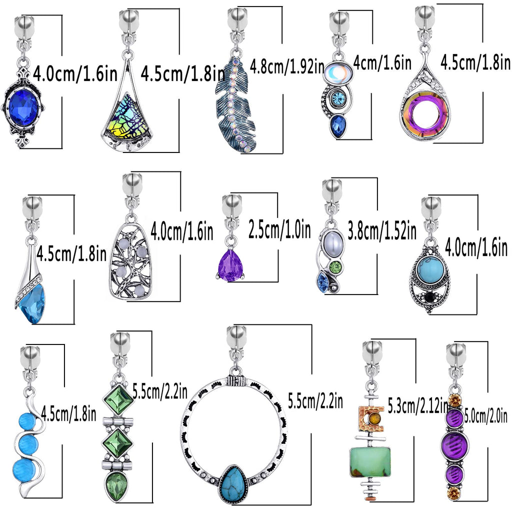 TAMHOO 15 Pairs Clip on Earrings - Dangle & Drop Earrings for Women - Crystal Vintage Set