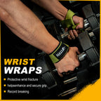 FITFIV Lifting Straps for Weightlifting, Lifting Wrist Straps for Gym Strength Training, Neoprene-padded Wrist Cushion - Men & Women