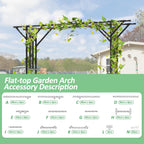 Supersize Flattop Garden Arch for Wedding - 106" L x 106" H Garden Arch Trellis for Climbing Plants Outdoor（Leg spacing 71"）