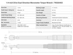 TEKTON 1/4 Inch Drive 90-Tooth Dual-Direction Micrometer Torque Wrench (20-200 in-lb) | TRQ50402