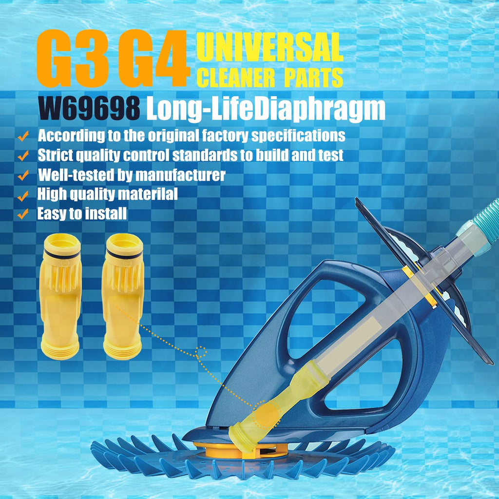 WMANSPA Pool Cleaner Parts (Long Life Diaphragm W69698) Replacement,Compatible with Zodiac Baracuda G3 Pro,G3,G2 and Vingli Creepy Crawler Vacuum (2 Pack)