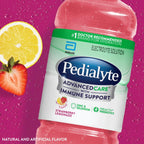Pedialyte AdvancedCare Electrolyte Solution Has PreActivPrebiotics | Hydration Drink | Strawberry Lemonade, 1 Liter, Pack of 4