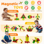Anyeve Mini Magnetic Tiles, 46PCS Travel Magnetic Tiles with Case, STEM Educational Building Set Construction Toys for Kids Ages 3+, Portable Building Toys for Toddlers, Boys & Girls Birthday Gift