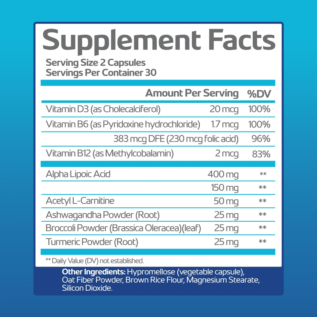 Nerve Recovery Max - Non-GMO Advanced Nerve Support Supplement with Vitamin D3 and Alpha Lipoic Acid for Nerve Protection and Restoration - Made in the USA - 30-Day Supply, 1 Bottle