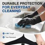 Schneider Black Nitrile Gloves, Gloves Disposable Latex Free, Powder Free