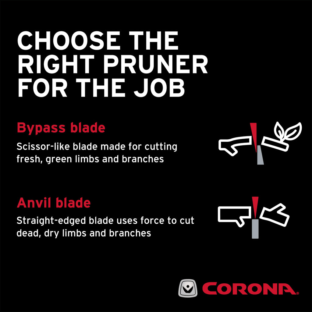 Corona Tools Forged Steel ClassicCUT Bypass Hand Pruner – 1-Inch Cut Capacity Garden Pruning Shears for Stems & Branches, Heavy-Duty Bypass Pruners for Tree, Shrub & Plant Trimming