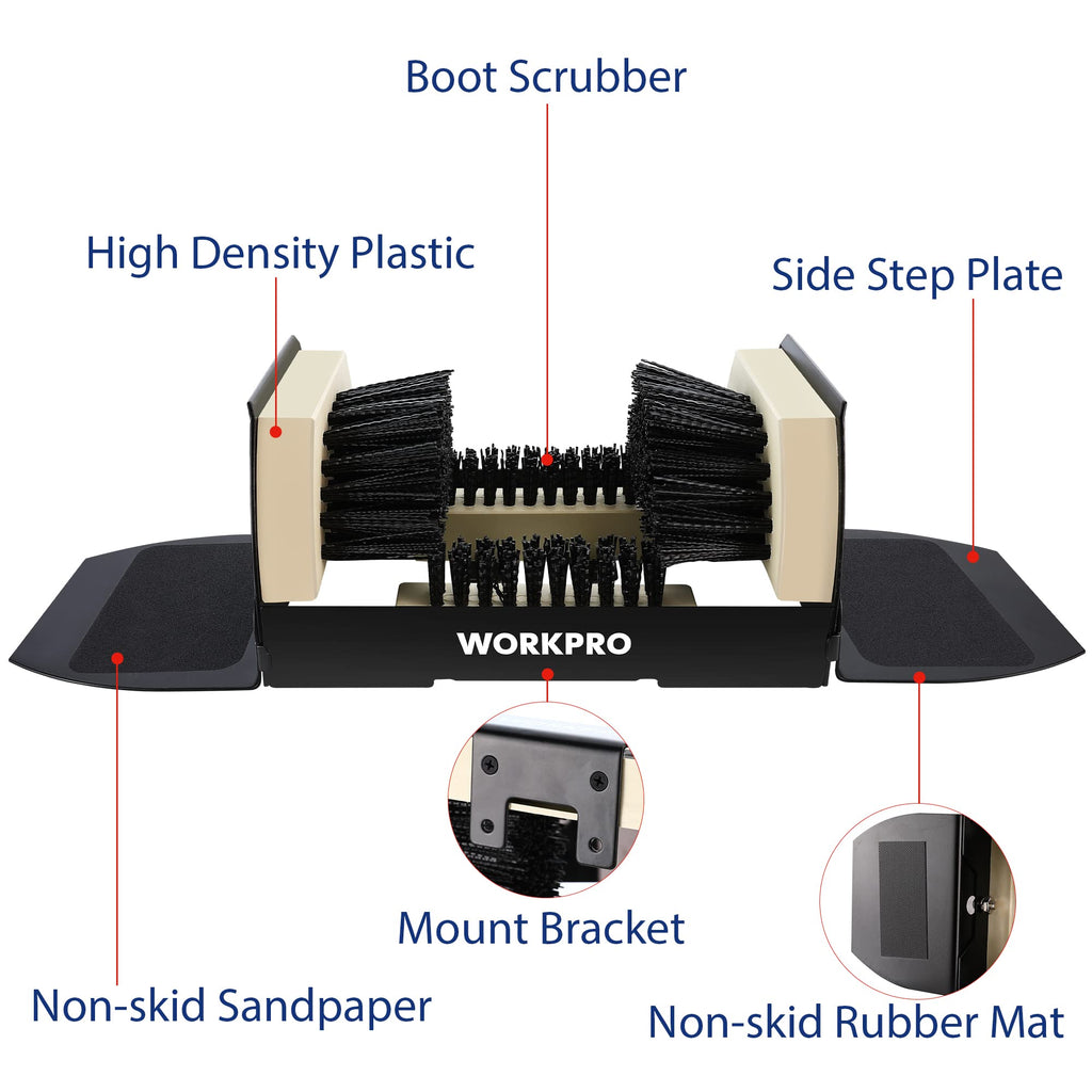 WORKPRO Boot Brush Scraper Outdoor, Shoe Cleaner Brush, Boot Scrubber with Flaps, Heavy Duty Boot Cleaning Brush
