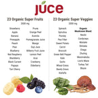 Juce Original Formula - Organic Super Fruit & Veggies Supplement - Gluten/Gelatin Free, Soy Free & Vegan- Reds & Greens Superfood Capsules- 23 Fruits & 23 Vegetables (180 Count)- By Terra Kai Organics