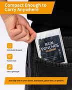 Disposable Rain Ponchos - Extra Long Waterproof Emergency Poncho with Hood for Adults, Bulk Family 12 Pack Raincoat for Park, Concerts, Hiking, Camping Essentials, Home Emergency Survival Kits, Clear