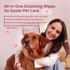 HICC PET Cleaning Deodorizing Wipes for Dogs & Cats, Vet Recommended Plant-Based Pet Grooming Wipes, Fermented Coconut Oil Grooming Paws, Body and Butt, Family Size Supply 400 Count, Rose