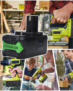 Upgrade 8000mAh Replacement for Ryobi 18V Battery High Capacity Li-Ion Batteries , P108 P104 P105 P102 P103 P109 P122 , Compatible with Ryobi 18V ONE+ System Cordless Power Tools and Charger, 2-Pack