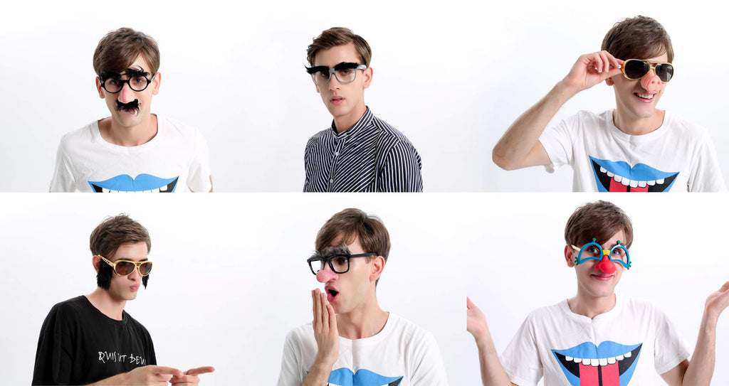 Ocean Line Funny Disguise Glasses, 6 Pairs for Halloween Photo Booth Props