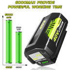 1 Pack 6000mAh High Capacity Replacement for Ryobi 40V Battery 6.0Ah Compatible with Ryobi 40 Volt Lithium Battery OP4026 OP40601 OP4050A OP4040 OP4030 OP4050 Compatible with 40V Cordless Tool(Green)