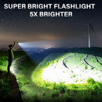 AKNEAR Rechargeable LED Flashlight High Lumens, Super Bright Flashlights with Zoomable & USB C Rechargeable & 5 Light Mode & IPX7 Waterproof, Powerful Flash Light for Home, Hiking, Camping