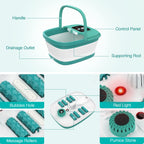 HOSPAN Collapsible Foot Spa with Heat, Bubble, Red Light, and Temperature Control, Foot Bath Massager with 8 Shiatsu Massage Rollers, Pedicure Foot Spa for Relaxation - FS01A