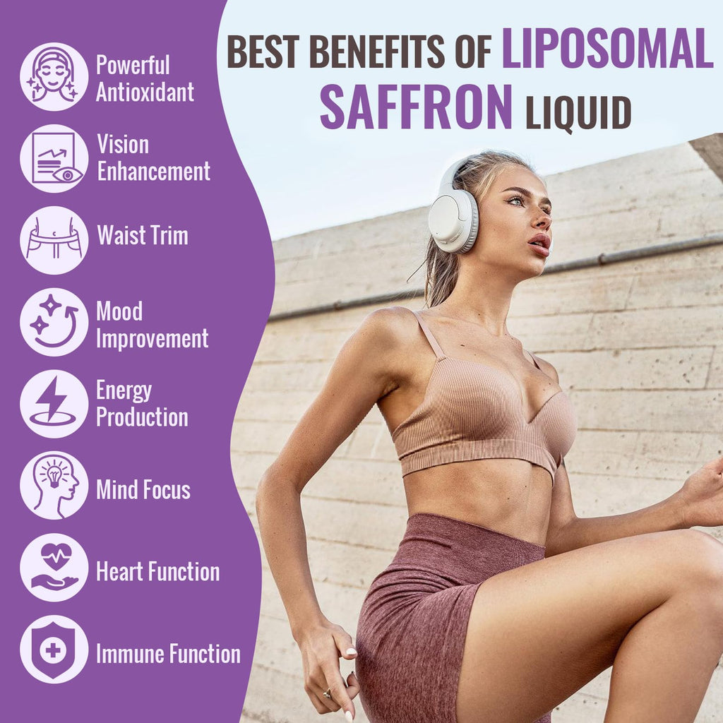 Resciency Liposomal Saffron Supplements Drops 88.5mg – High Bioavailability Liquid Saffron Extract for Mood Support, Energy, Focus & Vision with Ashwagandha, Magnesium, Zinc, B12 & D3, 4 fl oz