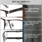 Lcbestbro 3 Pack Business Blue light Blocking Reading Glasses for Men, 0.5 Metal Readers
