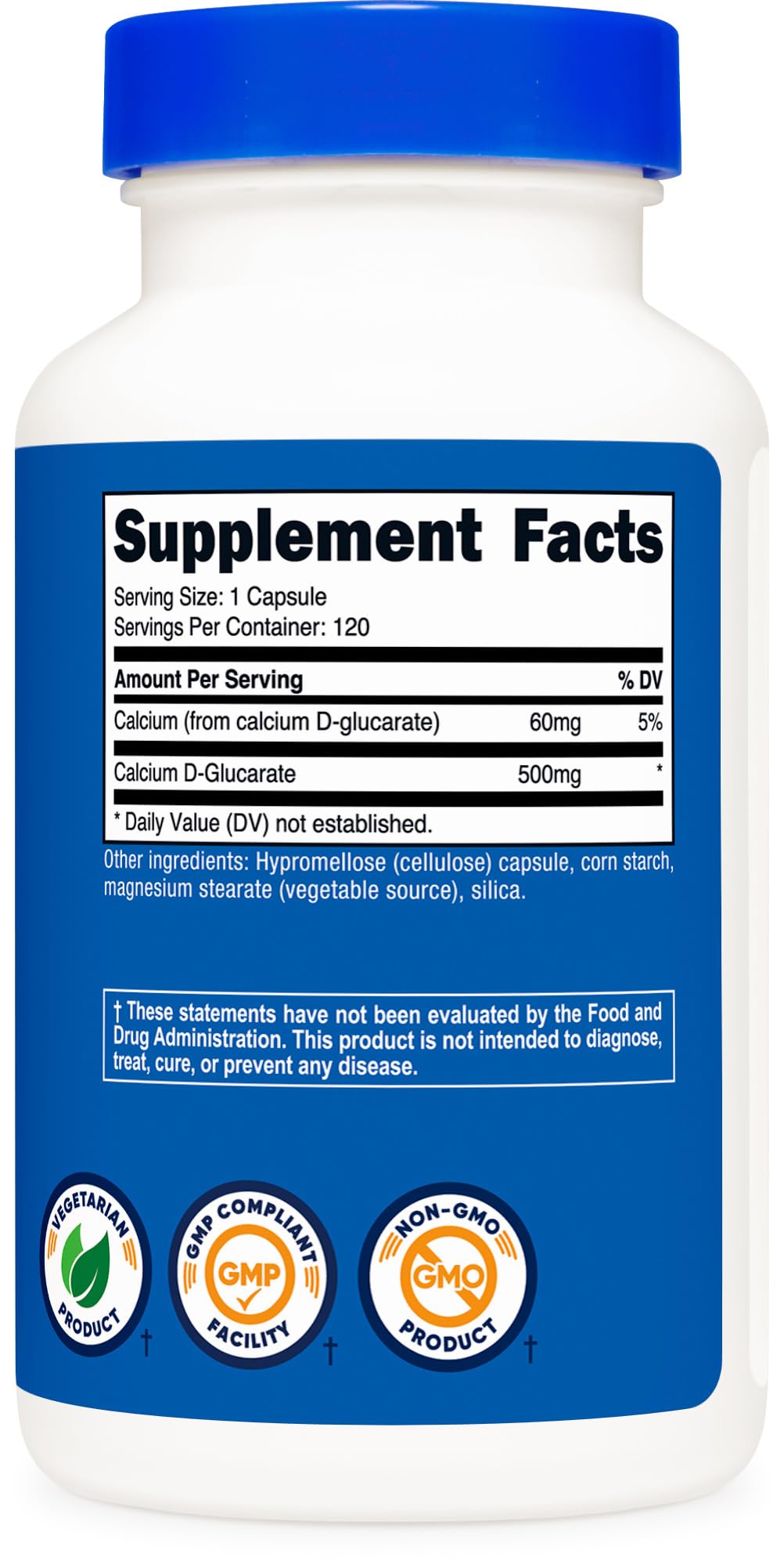 Nutricost Calcium D-Glucarate 500mg, 120 Capsules - Gluten Free, Non-GMO, Vegetarian Friendly
