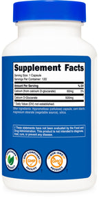 Nutricost Calcium D-Glucarate 500mg, 120 Capsules - Gluten Free, Non-GMO, Vegetarian Friendly