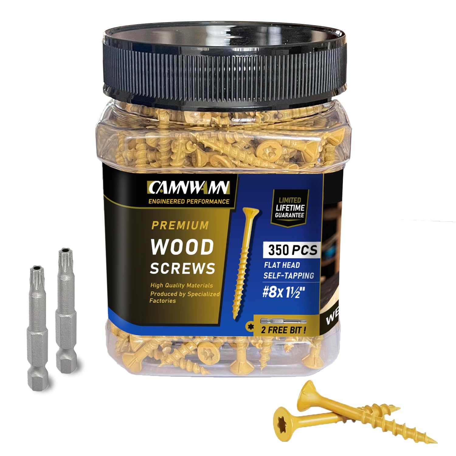 #8 x 1-1/2 in Deck Screws, 350 PCS, Tan Exterior Wood Screws
