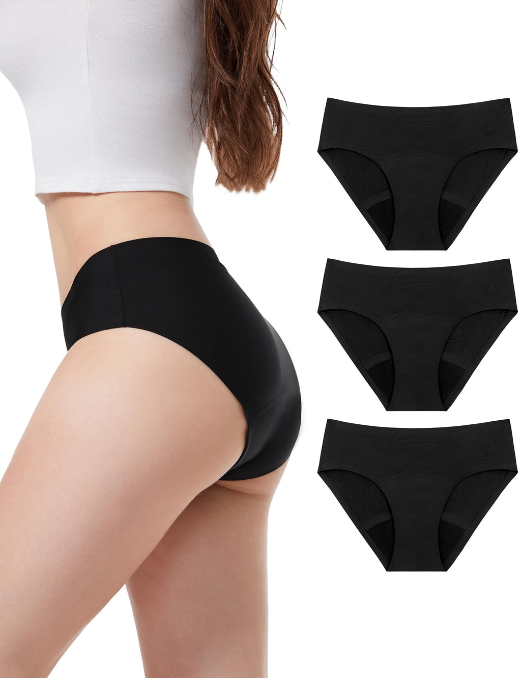 EcoPeriod Period Underwear for Women Heavy Flow, Leakproof Menstrual Underwear Seamless Period Panties, No Show Panty