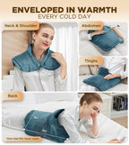 Graphene-Infused Heating Pad 3X Deeper Muscle Relief, Weighted Instant Heating Pads for Neck and Shoulders, Heated Wrap with 6 Heat Options and 4 Auto-Off Timer, Gifts for Mom Women Christmas Birthday