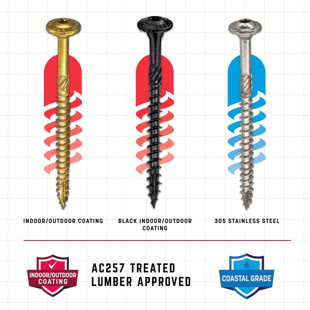 GRK Fasteners RSS™ 5/16 x 6 Inch, Rugged Structural Screws, 50 PCS, Rust Resistant Climatek™ Coating, Interior and Exterior Use, Heavy-Duty Framing & Decking Screws, Fast Bite Tip with Star Drive