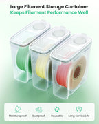 AMZPro Filament Storage Box - 6 Pack Filaments Container for 3D Printing Filaments Sealing and Protection - Portable Filament Storage with Desiccant,Water-Proof and Dust-Proof 4.0L(9.03 * 8 * 3)