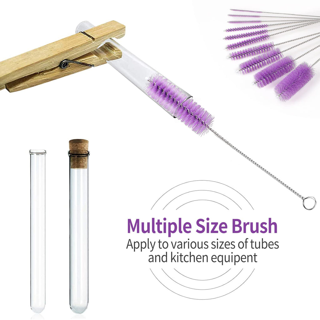CiaraQ Bottle Cleaning Brushes, 8 Inch Nylon Tube Brush Set