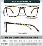 READITEASY Mens Reading Glasses 2.0+ Blue Light Blocking 4 Pack, Wide Computer Readers for Men with Spring Hinge Reduce Eyestrain/UV/Dryness, Square Large Trendy Eyeglasses 2.0