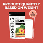 Clean Simple Eats Super Greens Powder, Naturally Flavored Greens Powder with Chlorella, Spirulina, Superfoods & Prebiotic Fiber, No Artificial Ingredients, Gluten Free, Peachy Greens Flavor, 30 Srvgs