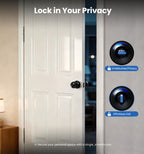 Veise Keyed Entry Door Knob, Bedroom Door Lock with Keys, Heavy-Duty Rust-Proof Construction, Door Handle for Exterior Interior Security, Easy to Install, Matte Black