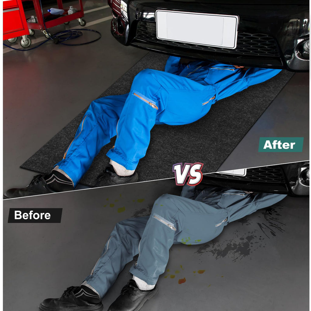 Nujzuir 36" x 60" Oil Drip Mat for Garage Driveway, Reusable Floor Oil Spill Leak Absorbent Pads for Motorcycle Car Oil Leak Stain Resistant(2pcs)