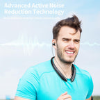 NVOPERANG Retractable Neckband Bluetooth Headphones, Wireless Stereo Earbuds with Mic, Bluetooth Headset Noise Cancelling, Vibration Alerts, IPX5 Sweatproof, Sports, Workouts & Driving (Black)