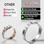 Hydencamm 370PCS 15 Sizes Single Ear Hose Clamps, 5.3-33.1mm 304 Stainless Steel Crimp Hose Clamps, Stepless Adjustable Cinch Clamps for Automotive, Home Appliance Line, Plumbing and Industrial Use