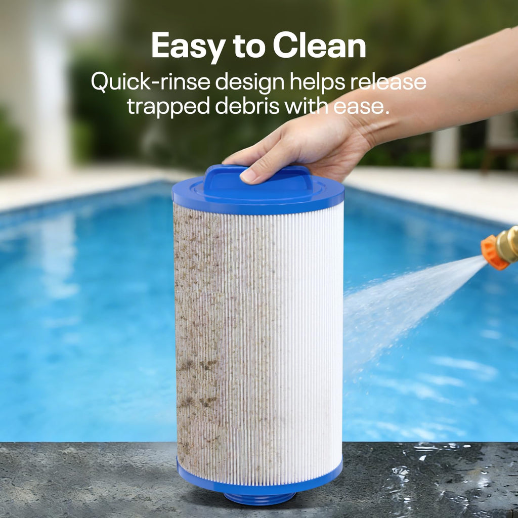 POOLPURE 4CH-21 Spa Filter Replaces PDM25P4, PTL18P4, PA13, PA17, Filbur FC-0121, 20245-238, PVT-25N, Baleen AK-9003, SD-00845, 18 sq.ft Screw in Male Fine(1 1/2" MPT) Thread Filter 2 Pack